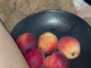 PEACH IN TEEN PUSSY-AMATEUR-SAUDI-ARABIAN SNOWWHITE-FEMALE KINKY FRUIT MASTURBATION-FOOD PORN-USA LA 2/16
