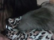 MilfyCalla face fucking and Cumming over my Glossy Puffer Jacket linner 10/16