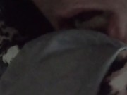 MilfyCalla face fucking and Cumming over my Glossy Puffer Jacket linner 16/16