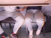 Hot College Students Touch in Secret 2/16