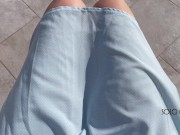 I went outside without panties, and the wind lifted my dress: public masturbation 4/16