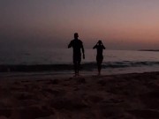 HotSportFit Couple Risky Nude Beach Adventure with Handjob & Mutual Play