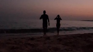 HotSportFit Couple Risky Nude Beach Adventure with Handjob & Mutual Play