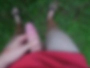 Peeing And Then Cumming In Orange Short Shorts Outside In My Garden 13/16