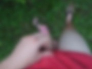 Peeing And Then Cumming In Orange Short Shorts Outside In My Garden 14/16