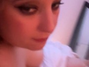 Horny blonde girl plays with her vibrator but fails to cum 8/16