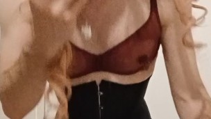 Sissy Alicia deepthroats long dildo