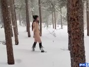 Tattooed Redhead Nude in a Snowstorm 11/16