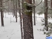 Tattooed Redhead Nude in a Snowstorm 2/16
