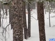 Tattooed Redhead Nude in a Snowstorm 4/16