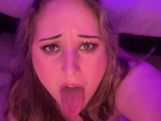 Blonde girl made a custom video for a fan and begs him to cum on her face, with subtitles 14/16