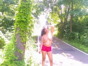 SOLO FEMALE OUTSIDE BIKE TRAIL JUNGLE POV BIKER BIG TITS