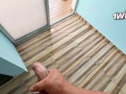 My horny stepbrother masturbates while he spies on me and fucks me with his big cock until he makes 3/16