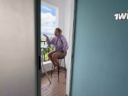 My horny stepbrother masturbates while he spies on me and fucks me with his big cock until he makes 4/16