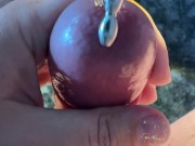 Unlocking caged 6-inch for sounding and denied orgasm 10/16