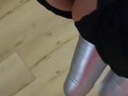 MilfyCalla very shiny Leggins and A Lot Of Cum On New Puffy DownJacket 5/16