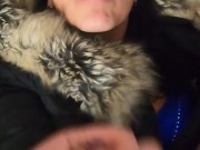 MilfyCalla- A Lot Of Cum On my old Black Fur DownJacket 10/16