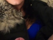 MilfyCalla- A Lot Of Cum On my old Black Fur DownJacket 8/16