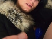 MilfyCalla- A Lot Of Cum On my old Black Fur DownJacket 9/16