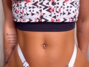 Personal trainer cowgirl and asked me to fuck her big tits sport bra 12/16