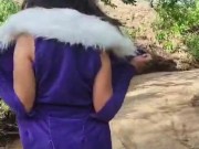 Hot cosplay chica Otaku Gaby senpai se desnuda en el bosque 14/16