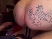 Strap on riding for her pleasure. 14/16