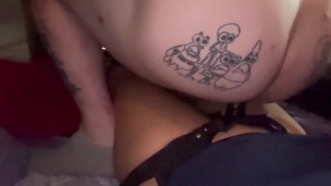 Strap on riding for her pleasure.