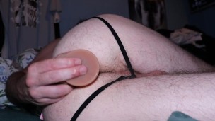 Side fucking my sissy ass with a dildo