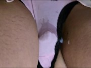 Stranger Fills Her Pink Panties with Huge Cum Load inside Public Toilet of the Striptease Club 9/16