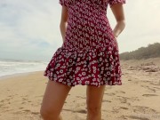 140 asian milf fucked hard on the beach in sundress creampie orgasm 1/16