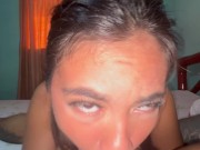 hot asian milf sucking dick hard huge cum on her mouth! 7/16