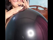 I play sensually with this black balloon and pop it (full video on C4S / MV / OF / Membersite) 9/16