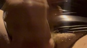 Kitty being naughty in a hidey spot downtown Bar Harbor