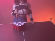 Your girlfriend loses at strip beer pong to your bully. 8/16