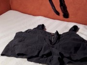 Changed the game — leather jacket, shorts & glasses 😈 Ready for a wild ride? 🖤 5/16