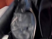 Changed the game — leather jacket, shorts & glasses 😈 Ready for a wild ride? 🖤 6/16