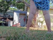 P1SSQUEEN gets her pool pad ready for the season and pisses in her white panties and yard crocs 14/16