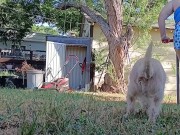 P1SSQUEEN gets her pool pad ready for the season and pisses in her white panties and yard crocs 15/16