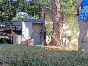 P1SSQUEEN gets her pool pad ready for the season and pisses in her white panties and yard crocs 8/16