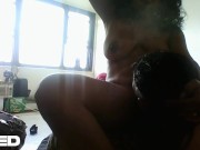BRAZIL BROWN EBONY WOMAN GETS HER PUSSY LICKING FUN AND DOGGYSTYLE WITH BIG DICK BBC