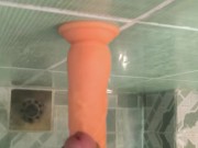 I found my sister's dildo and started experimenting. 11/16