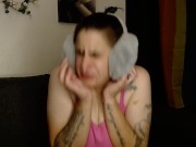 Sick Girl Makes Snotty Mess Cough Sneezing Nose Blowing 3/16