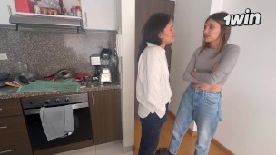 My neighbor's apartment leaked water and she came out wet.