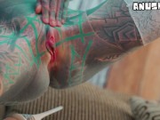 Tattooed Girl get ANAL fucked  - Balls Deep Assfuck for Goth Slut - ATM, Facial 12/16