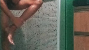 Taking a shower 1