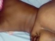 Rubbed ma BBC on her clits till she squirt then gave her deep strokes making her cream allover myBBC