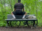 Biker In Spandex Stretching At The Park 6/16