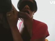 BLINDFOLD COSPLAY BLOWJOB EBONY BROWN SKIN SUCKING BBC 10/16