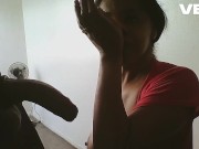 BLINDFOLD COSPLAY BLOWJOB EBONY BROWN SKIN SUCKING BBC 15/16