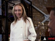 DEVILS FILM - Petite Lesbian Girl Wants Her Pussy Pounded By Her Boss' Huge Cock 1/16